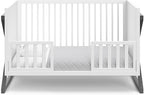 Storkcraft Equinox 3-in-1 Convertible Crib (Gray) – Easily Converts to Toddler Bed and Daybed, 3-Position Adjustable Mattress Support Base, Modern Two-Tone Design for Contemporary Nursery