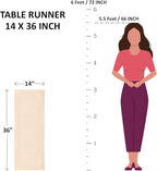 Solino Home Linen Pumpkin Table Runner 36 Inches - 100% Pure Linen Farmhouse Short Table Runner 14 x 36 Inch Ideal for Dresser and Coffee Tables - Fete - Fall, Autumn, Halloween, Thanksgiving