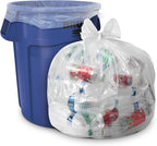 Aluf Plastics 55-60 Gallon 1.5 MIL Clear Garbage Bags - 38" x 58" - Pack of 50 - For Contractor, Industrial, Healthcare, & Municipal