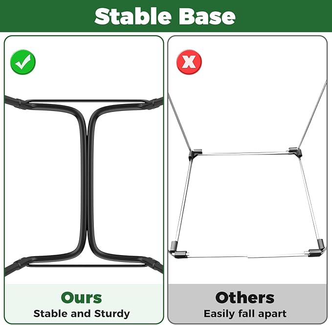 Outdoor Trash Bag Holder Metal Garden Trash Bag Holder for Yard Waste Stand Holds 30-45 Gallons Leaf Bag Holder with 4 Clips for Leaves Camping Lawn Party Weeding Yard Gardening（1pcs+4clips）