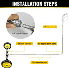 JANZ 16'' Pressure Washer Undercarriage Cleaner and Water Broom Attachment - 4000PSI, 1/4'' Connector - for Electric and Gas Power Washers with 8 replaceable nozzles