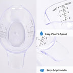 4 Pack Small Measuring Cups, 2oz/60ml Mini Measuring Cup with tsp/Tbsp/oz/ml Markings, Clear Easy-Read Scale for Kitchen, Resin, DIY, Beauty Mixing (4)