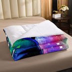 Trippy Alien Comforter Set Full Galaxy Hippie Bedding Set for Kids Boys Teens Trippy Room Decor, Outer Space Solar System Duvet Sets Boho Psychedelic Tie Dye Down Comforter with 2 Pillow Cases