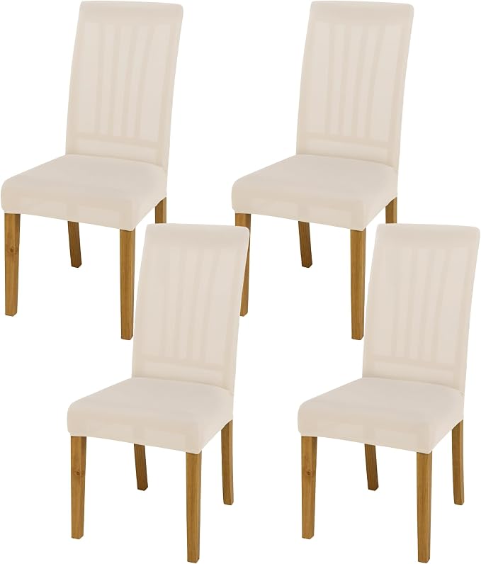 Dining Chair Covers, Stretch Seat Covers, Washable Furniture Protector | 4 Pack, Washable, Stretch Fit, Soft, Non Slip, Dining Chair Covers, Seat Protector, Furniture Cover,Easy Clean