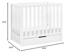 Carter's by DaVinci Colby 4-in-1 Convertible Mini Crib with Trundle Drawer in White, Greenguard Gold Certified, Undercrib Storage