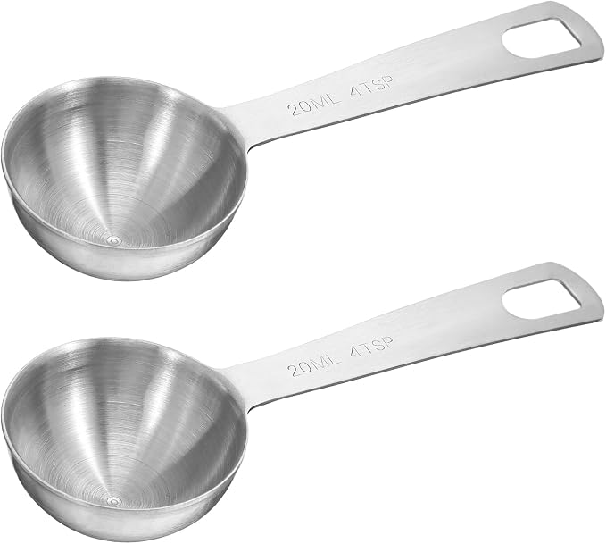 2 Pcs 4/3 Tbsp (4 tsp | 20 ml | 20 cc) Measuring Spoons Tablespoon Measuring Spoon Stainless Steel Measurings Spoon for Kitchen Cooking Spoons(Silver)