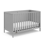 Graco Theo 3-in-1 Convertible Crib (Pebble Gray) - GREENGUARD Gold Certified, Converts to Toddler Bed & Daybed, Fits Standard Full-Size Crib Mattress, 4 Adjustable Mattress Heights