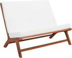 SAFAVIEH Outdoor Collection Chaston Wood Cushion 4-Piece Conversation Patio Set PAT7044F, Natural/Beige
