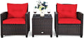 3 PCS Patio Furniture Set, OneSize, Red