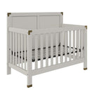 Baby Relax Miles 5-in-1 Convertible Crib for Nursery, Soft Gray