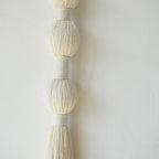 Macrame Wall Hanging Small Sphericity Cotton Textile Tassel Wall Hanging Fiber Yarn Art for Living Room Bedroom 27'' L x 2.3'' W
