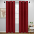 Easy-Going Blackout Curtains for Bedroom, Solid Thermal Insulated Grommet and Noise Reduction Window Drapes, Room Darkening Curtains for Living Room, 2 Panels (42x95 in, Christmas Red)