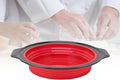 Cake Baking Pan, Silicone Cake Pan Foldable Press Type Quick Release Round Baking Pan for Layer Cake Cheese Cake Chiffon Cake (Red)