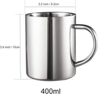 IMEEA Coffee Mug 13.5oz Double Wall Stainless Steel Cups, Set of 2
