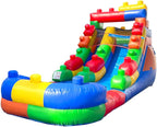 Inflatable Water Slides for Kids - Backyard Inflatable Water Slides with Splash Pool - Building Block Slide Complete with Blower, and Stakes - 21' x 9' - 12' Tall Slide