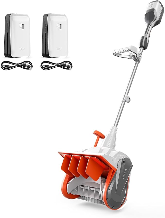 Litheli Electric Snow Shovel Cordless 2x20V, Brushless Lightweight Battery Powered Snow Blower with 4.0Ah Battery, Easy Snow Removal Tool for Driveways, Sidewalks, Patios and Decks