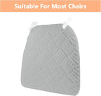 Plush Chair Cushion, Oval Chair Cushion Pad,Ultra Soft Nonslip Seat Pad,Comfortable Chair Cushion Cover,2PCS Memory Foam Chair Seat Cushion for Home Office Kitchen Dining Chairs Grey