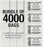 Aluf Plastics High Density Trash Bags, 16 Gallon, 4000 Count, 6 Micron (eq), 24" x 33", Black, for Bathroom, Office, Industrial, Commercial, Janitorial, Municipal, Recycling