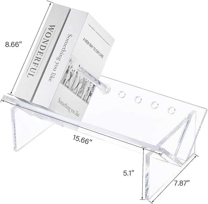 Sumerflos Acrylic Desktop Bookcase, Book Storage Organizer Bookshelves, Clear Mordern Tabletop Storage Rack for Office Home Shelf Display for Cd/Magazine/Book - Clear