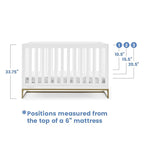 Delta Children Jade 4-in-1 Convertible Crib - Greenguard Gold Certified, Bianca White/Bronze
