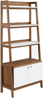 Modway Bixby Display Case, 33" Bookshelf, Walnut White