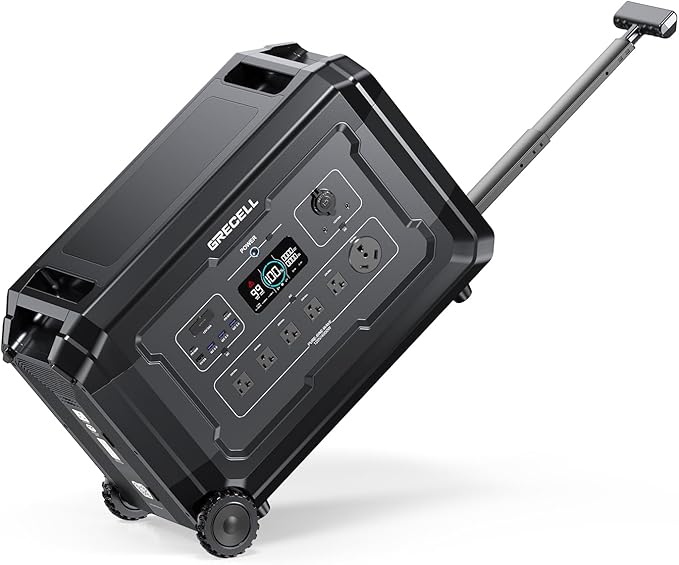 GRECELL-4000W Portable Power Station, 5040Wh Solar Generator with LiFePO4 Battery, 6 AC Outlets (7000W Peak), 1.5H Fast Charge, Expandable Emergency Power for Power Outage, RV Camping & Off-grid Use