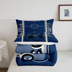 Feelyou Kids Soccer Ball Game Comforter Set Twin Size Rugby Sports Bedding Set for Boys Girls Teens Bedroom Decor Football Comforter Football Lover Duvet Set with 1 Pillow Case