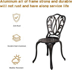 3-Piece Patio Bistro Furniture Set Cast-Aluminum Bistro Table Set for Lawn,Garden,Backyard (YILI Copper)