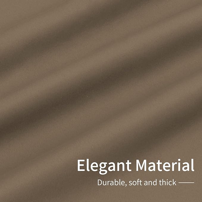 Easy-Going Blackout Curtains for Bedroom, Solid Thermal Insulated Grommet and Noise Reduction Window Drapes, Room Darkening Curtains for Living Room, 2 Panels (42x54 in, Camel)