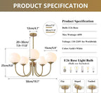 5 Light White Globe Chandelier Small Milk Glass Chandelier Gold Sputnik Ceiling Light Fixture MCM Dining Room Light Fixture Vintage Kitchen Pendant Lights