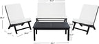 SAFAVIEH Outdoor Collection PAT7044 Conversation Set, Black/Beige
