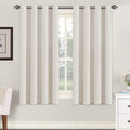 H.VERSAILTEX Room Darkening Curtains for Living Room Light Reducing Thermal Insulated Window Treatment Panels/Drapes Grommet Top 2 Panels (Ivory - 52 x 63 Inches)