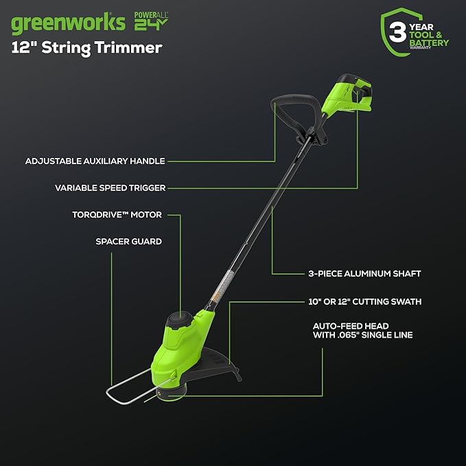 Greenworks 48V (2x24V) Lawn Mower Combo - 21" self propelled Lawn Mower, 12" String Trimmer, 320 CFM Blower, Circular Saw & Drill – All-in-One Cordless Combo: Ideal for Home Yard Work & DIY Projects