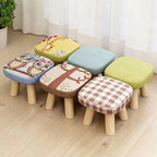 Solid Wood Stool Home Square Low Stool Cute Children's Sofa Stool Chair Fashion Cartoon Creative Small Stool for Kids and Adult, Changing Stool Coffee Table Stool, Bear 330lb (Tree Stump)