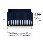 GAP babyGap Oxford 6-in-1 Convertible Crib - Greenguard Gold Certified, Navy/Natural, 1 Unit