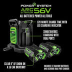 EGO POWER+ 21" Electric Snow Blower, Cordless Steel Auger, Includes (2) 56V 7.5Ah Batteries and Dual Port Charger - SNT2114