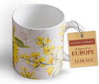 Maison d' Hermine Coffee Mug with Handles Tea Cups (12 Ounce, Pack of 1) | Fine Bone China Coffee Mugs for Hot Beverages Cappuccino Latte Home Restaurant Hotel Spring Summer -Candice - Helianthe