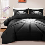 Basketball Comforter Set Twin Size for Boys Kids Teens All Season Sports Theme Basketball Bedding Sets Teenage Bed Bedrooom Set 3 Pieces with Pillowcases,