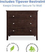 Delta Children Campbell 3 Drawer Dresser, Walnut Espresso