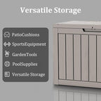 45 Gallon Waterproof Deck Box, Lockable Resin Storage Box for Patio Furniture Cushions Garden Tools and Outdoor Delivery Storage, Coffee