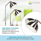 OttLite Covington Floor Lamp - Brushed Nickel, Adjustable Modern & Contemporary LED Light