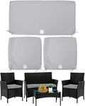 ClawsCover 3Pack Outdoor Seat Cushions Replacement Covers Fit for 4 Pieces Wicker Rattan Furniture Patio Conversation Set Loveseat Chair,38x19x2,19x19x2,Gray-Large (Include Cover Only)
