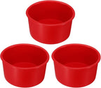 Uxcell 3pcs Round Cake Pans, 4 Inch Silicone Molds for Baking, Nonstick & Quick Release Circle Pans for Layer, Smash and Cheese Cake, Red