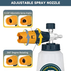 Sooprinse Foam Cannon with 1/4 Inch Quick Connector, Heavy Duty Car Foam Blaster Wide Neck Adjustable Snow Foam Lance for Pressure Washer, 1 Liter