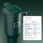 IRON °FLASK 32 oz Co-Pilot Insulated Travel Mug | Insulated Travel Mug with Straw & Flip Cap Lids - Cup Holder Fit, Leakproof, BPA Free (Dark Pine)