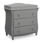 Delta Children Lancaster 4-in-1 Convertible Baby Crib & 3 Drawer Dresser with Changing Top, Grey