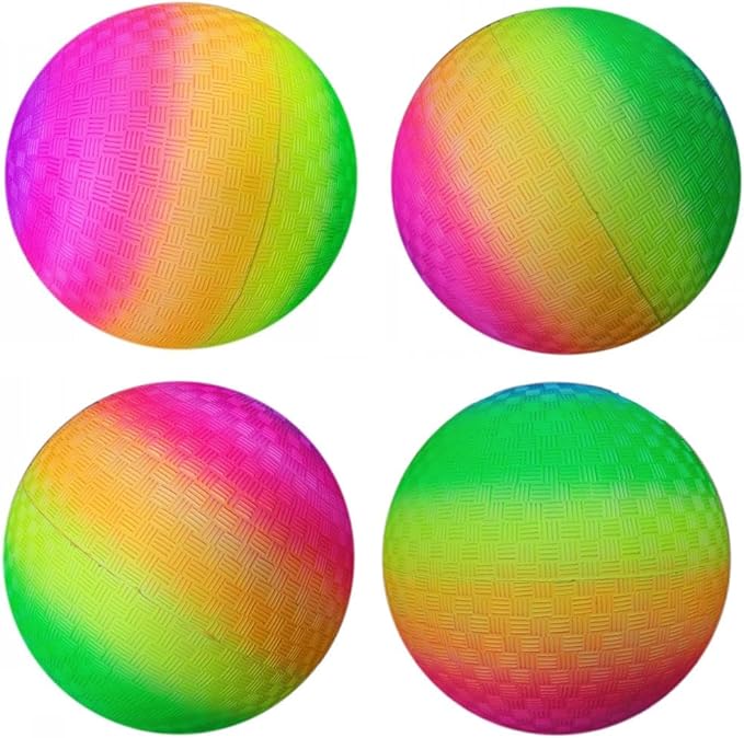 AppleRound 8.5-inch Dodgeball Playground Balls, Pack of 4 Balls with 1 Pump, Official Size for Dodge Ball, Handball, Camps and Schools