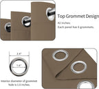 Easy-Going Blackout Curtains for Bedroom, Solid Thermal Insulated Grommet and Noise Reduction Window Drapes, Room Darkening Curtains for Living Room, 2 Panels (42x54 in, Camel)