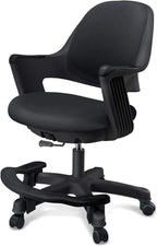 Kids Desk Chair: Ergonomic Kids Computer Chair | Adjustable Kids Office Chair with Wheels & Arms | Study Chair for Girls and Boys - Kids Chair Desk with Wheel Covers (Piano Black)