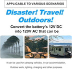 5000 Watt Pure Sine Wave Power Inverter with LCD 12V DC to 110V/120V AC Peak Power 10000W Car Power Inverter with 4 AC Outlets & 1 USB Port & Remote Control for Truck RV Car Solar System